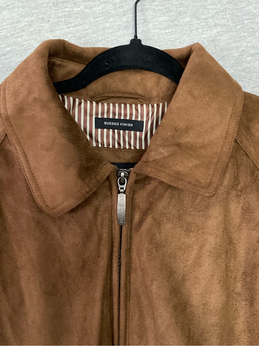 Claiborne Chestnut Suede Bomber Jacket - Picture 5 of 8